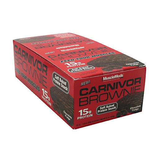 Muscle Meds Carnivor Brownie - Chocolate Fudge - 12 ea - 891597004133