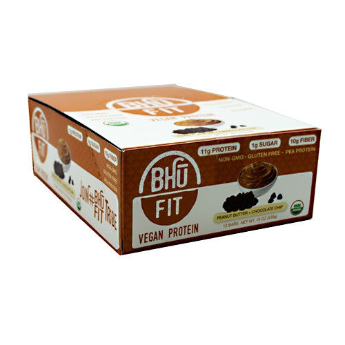 BHU Foods BHU FIT BHU Fit Vegan Protein - Peanut Butter Chocolate Chip - 12 Bars - 867936000173