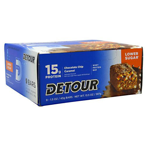 Forward Foods Detour Low Sugar Whey Protein Bar - Chocolate Chip Caramel - 9 Bars - 733913009326