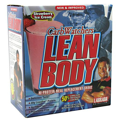 Labrada Nutrition Carb Watchers Lean Body - Strawberry Ice Cream - 20 Packets - 710779112421