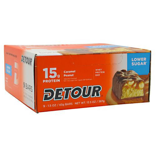 Forward Foods Detour Low Sugar Whey Protein Bar - Caramel Peanut - 9 Bars - 733913009302